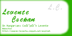 levente csepan business card